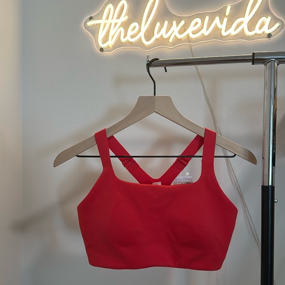 lululemon athletica Other - Lululemon Ultralu Square-Neck Workout Bra, Size 6 D/DD Cup Red Glow